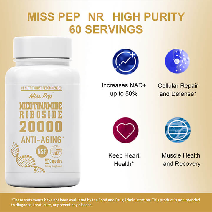 Misspep NR 20000 Supplement, High Purity Nicotinamide Riboside 350mg for Healthy Aging