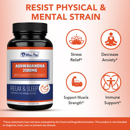 Misspep 2100 mg Ashwagandha for Stress Relief/Anxiety