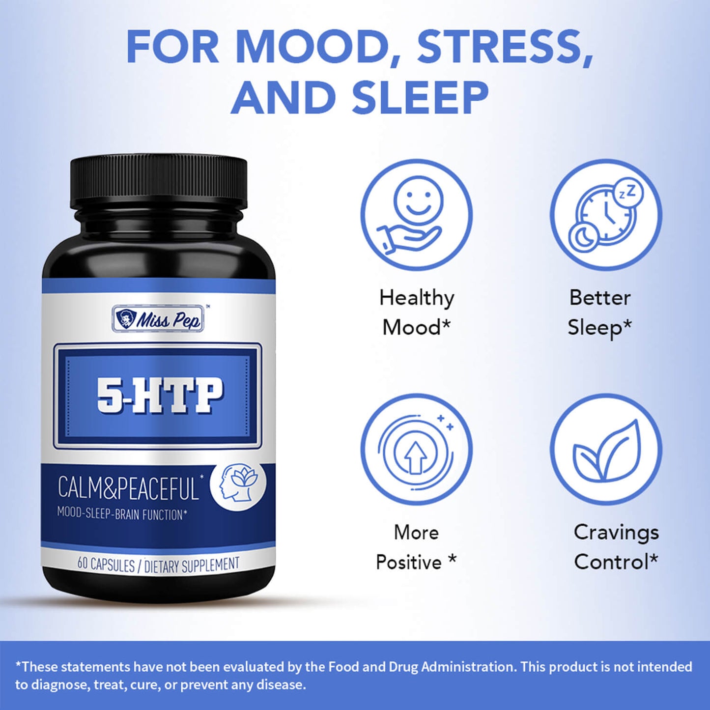 Misspep 5-HTP Veg Capsule Supplement