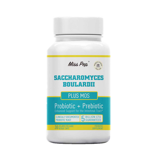 Misspep 250 mg Saccharomyces Boulardii Probiotics Plus MOS Yeast Fraction for Gut Health, 5 Billion CFU